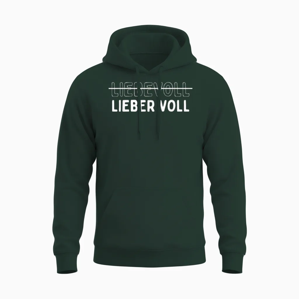 Liebevoll - Lieber Voll T-Shirt, Black Unisex Hoodie in Forest