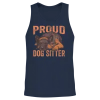 Proud Dog Sitter Job Puppy Dog Sitting Dogs Unisex Tank Top - Navy – 2