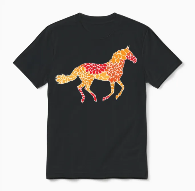 Horse Lovers Unisex T-Shirt in Black