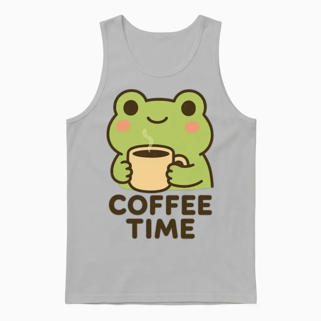 Cute Frog Coffee Mug Design Reptiles & Exotics Unisex Tank Top in Ash