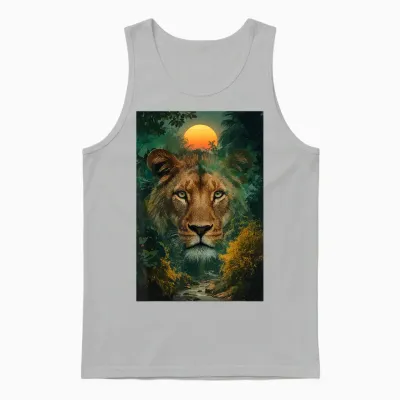 Fort Lion Jungle Africa Nature Sunset Savannah Roar Unisex Tank Top - Ash