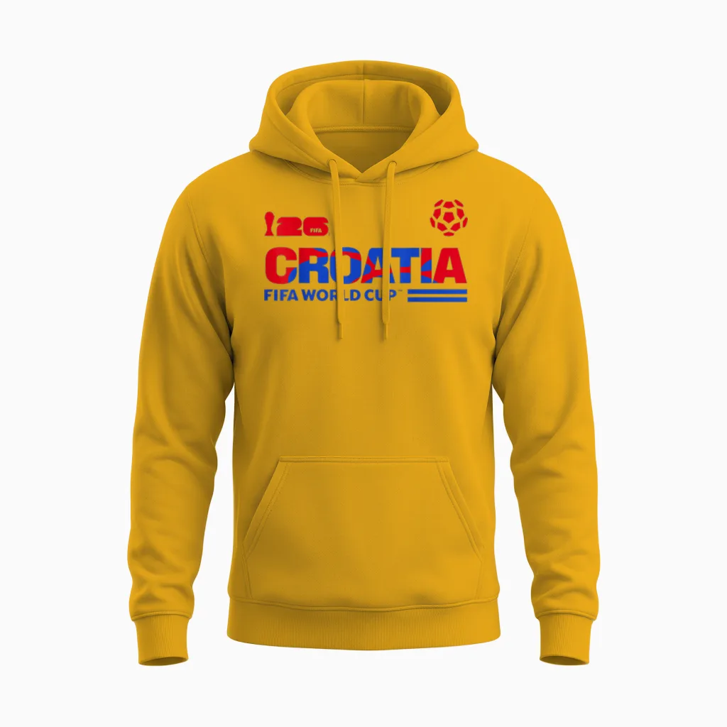 Fifa World Cup26 Qualifier Croatia Unisex Hoodie in Gold