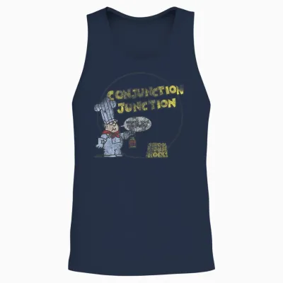 Schoolhouse Rock Conjunction Junction Conductor Retro Tv Unisex Tank Top - Navy
