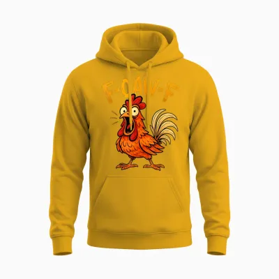 Funny F-Caw-F Chicken Fcawf Humor Quote Rooster Meme Unisex Hoodie - Gold