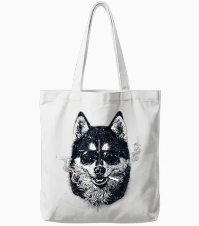 Lustiger Hund Mit Aufschrift "best Husky Dad Ever" Für Männer Und Jungen Tote Bags - White