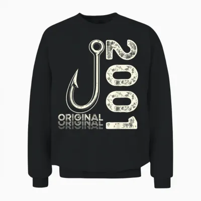 25. Geburtstag Mann Angler Original 2001 Limited Edition Unisex Sweatshirt - Black
