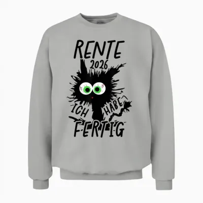 Rente 2026 T-Shirt with German Text "ich Habe Fertig Rentner Rentner" Unisex Sweatshirt - Ash