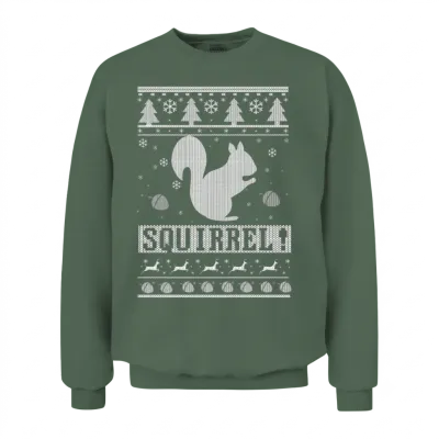 Squirrel Christmas Unisex Sweatshirt - Military Green