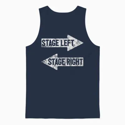 Stage Left Stage Right Funny Theater Drama Play Unisex Tank Top - Navy