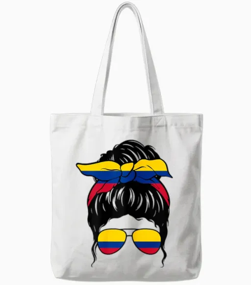 Colombian Girl Colombian Flag Colombian Proud Colombian Woman Tote Bags - White