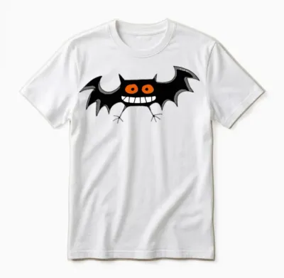 Funny Black Bat Unisex T-Shirt - White
