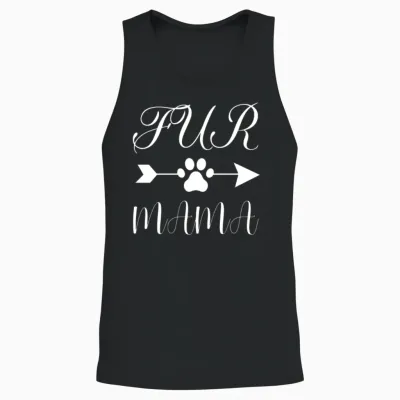 Fur Mama Paw Print Unisex Tank Top - Black