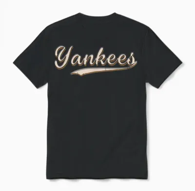 Yankees Vintage Retro Style Tee, Classic 70s & 80s Yankees Unisex T-Shirt - Black
