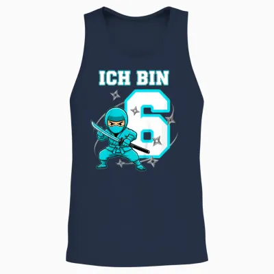 Ich Bin 6 Ninja Geburtstag 6 Jahre Junge Karate Unisex Tank Top - Navy
