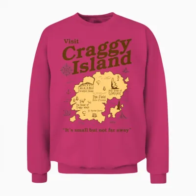 Visit the Map of Craggy Island – It's Small but Not Far Long Sleeve, Grey, S Unisex Sweatshirt - Heliconia