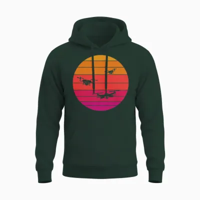 Drone Retro Vintage Unisex Hoodie - Forest