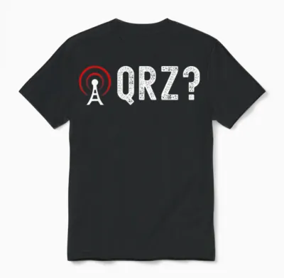 Amateurfunk - Qrz? T-Shirt - Schwarz - Small - Unisex - Kurzarm - Klassisch - Ham Radio Morse Code Design - Hobby-T-Shirts - Unisex-Erwachsene Unisex T-Shirt - Black