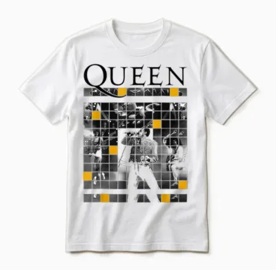 Queen Official Live Concert Blocks Unisex T-Shirt - White