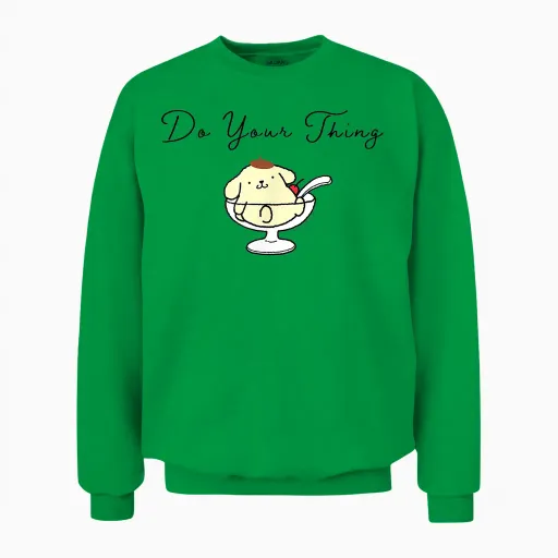 Pompompurin Do Your Thing Unisex Sweatshirt in Irish Green