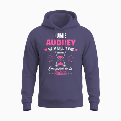 Anniversaire Audrey Ne Vieillit Pas Humour Prénom Audrey Unisex Hoodie - Heather Sport Dark Navy