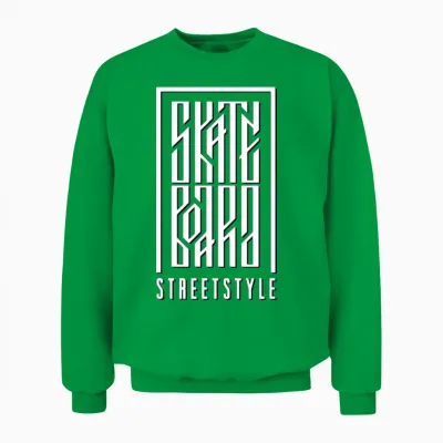 Skateboard Street Style Skateboarder Skateboarding Unisex Sweatshirt - Irish Green