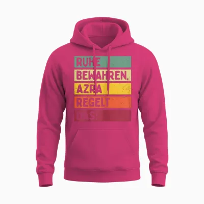 Ruhe Bewahren Azra Regelt Das Spruch in Retro Farben Unisex Hoodie - Heliconia
