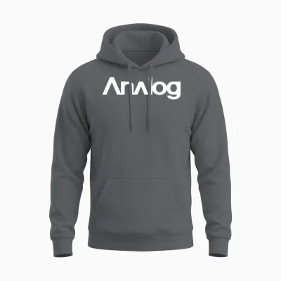 Analog (white) Unisex Hoodie - Charcoal