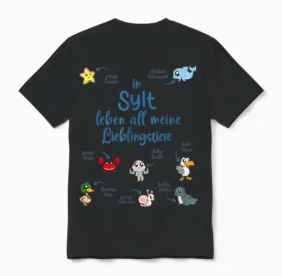 Meine Lieblingstiere in Sylt Unisex T-Shirt - Black