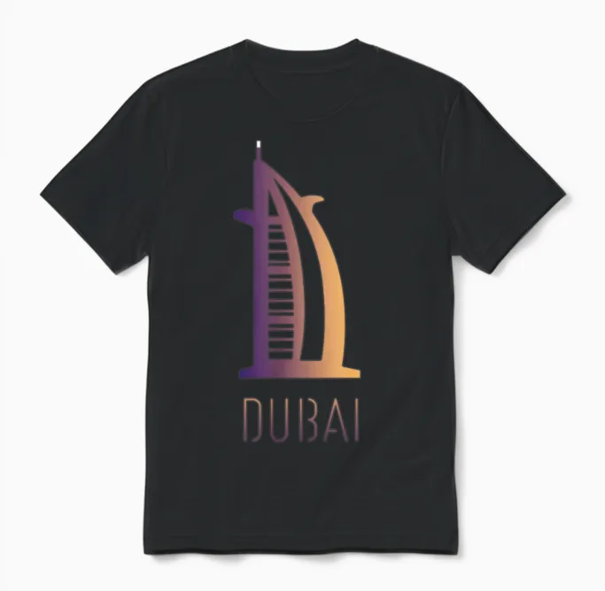 Cool Burj Al Arab Design in Dubai Unisex T-Shirt in Black