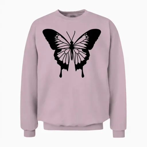 Butterfly Unisex Sweatshirt in Light Pink