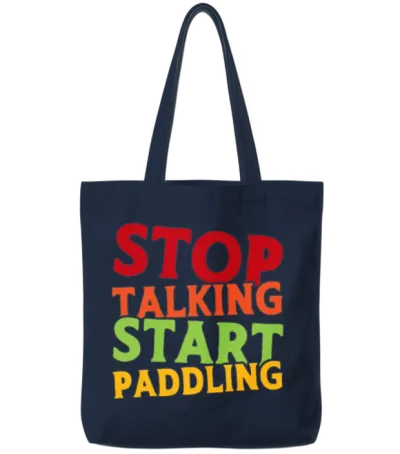 Kayaking Kayaker Canoeing Outdoor Water Kayak Tote Bags - Navy