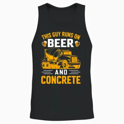 Funny Concrete Mixer for Men Cement Mason Unisex Tank Top - Black