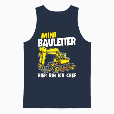 Baustelle Mini Bauleiter Bauherr Sprüche Jungen Bagger Unisex Tank Top - Navy