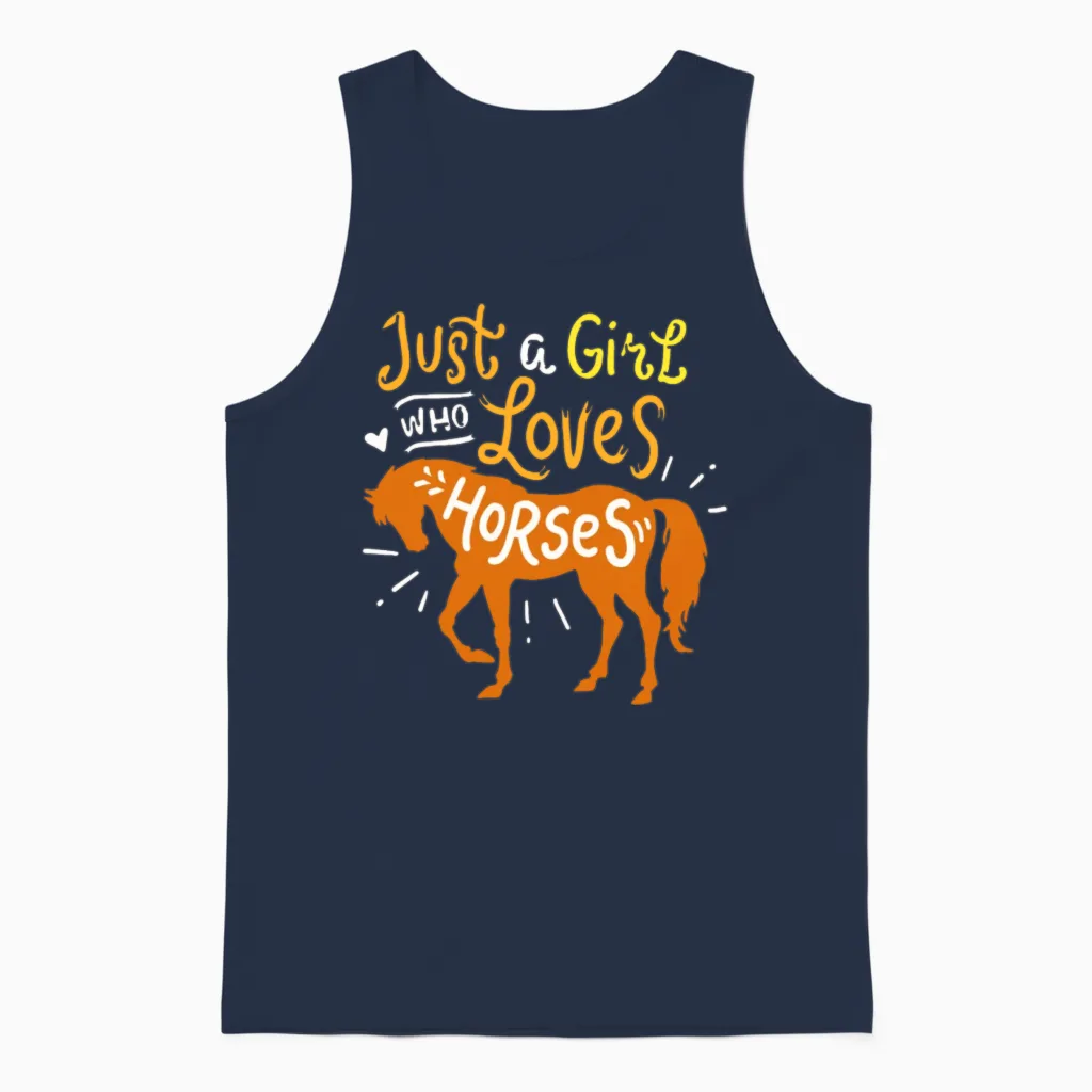 Horse Lovers Unisex Tank Top in Navy