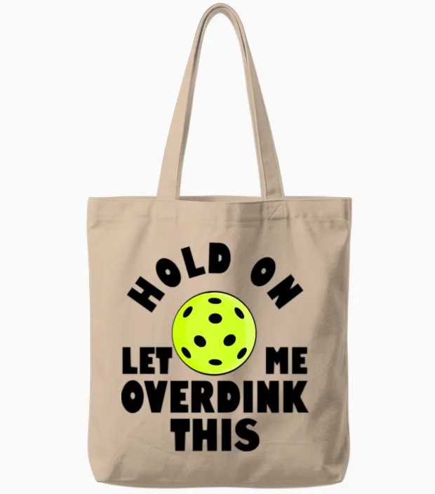 Funny Pickleball Tote Bags in Natural