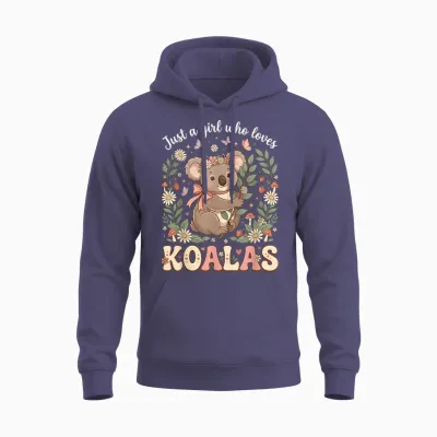 Just a Girl Who Loves Koalas Couronne De Fleurs En Forme D'ours Koala Unisex Hoodie - Heather Sport Dark Navy