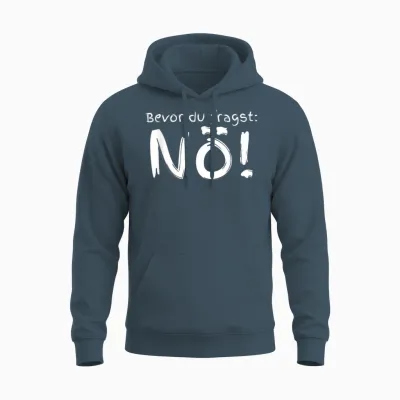 Bevor Du Fragst Nö T-Shirt, Black, S Unisex Hoodie - Dark Heather