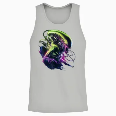 Alien 45th Anniversary Classic Xenomorph Graphic Novel Art T-Shirt, Black, S Unisex Tank Top - Ash