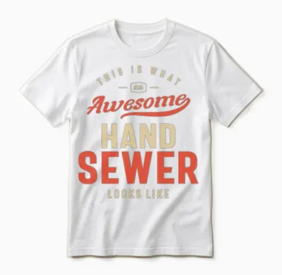 Funny Awesome Hand Sewer Job Occupation Unisex T-Shirt - White