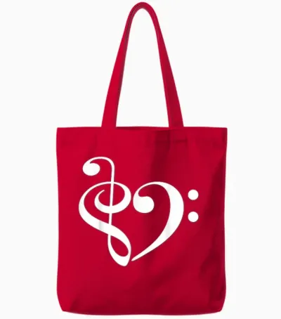Violinschlüssel Und Bassschlüssel, Herzmusiker, Komponist, Musikliebhaber Tote Bags - Red