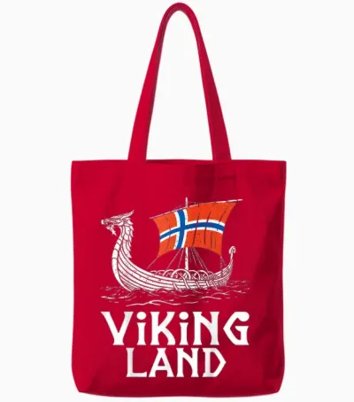 Wikinger Land Norwegen Flagge Longship Viking Tote Bags - Red