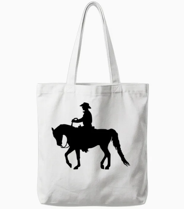 Arabian Horse: Western Horse Lovers Tote Bags in White