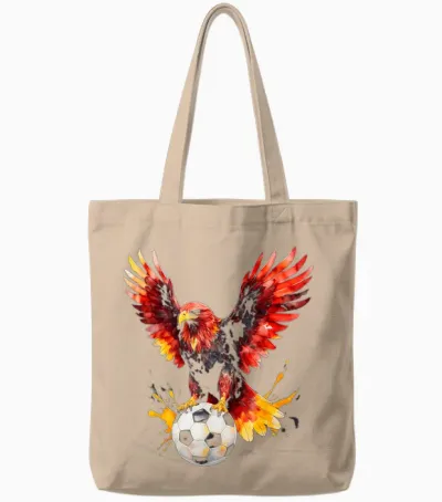 Adler Fußball Bunt Deutschland Tier Aufdruck Design Print Tote Bags - Natural