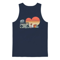 Retro 80s Unisex Tank Top - Navy – 1