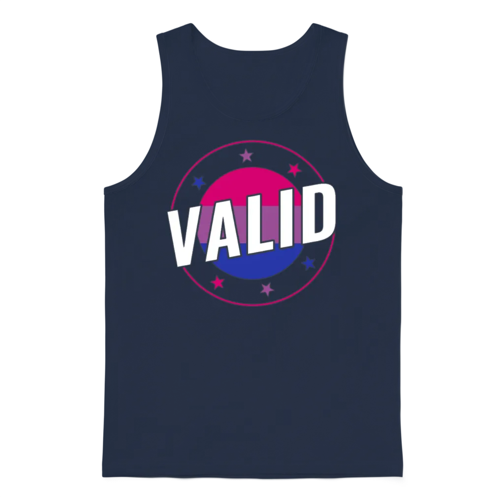 Bisexual Funny Valid Bi Pride Bisexuality Unisex Tank Top - Navy
