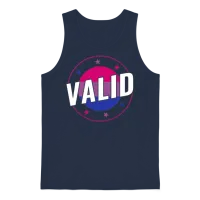 Bisexual Funny Valid Bi Pride Bisexuality Unisex Tank Top - Navy – 1