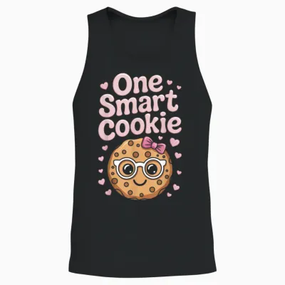 One Smart Cookie Funny Chocolate Chip Cookie Unisex Tank Top - Black