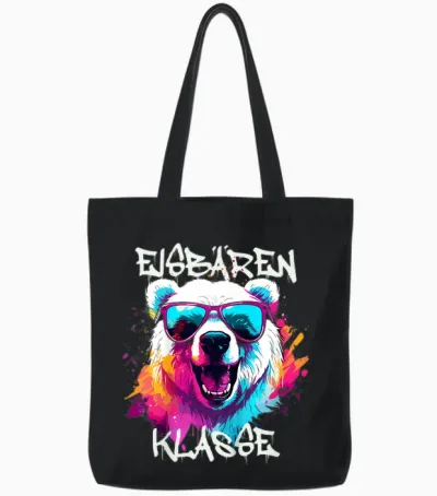 Kinder Cooler Eisbär Für Eisbärenklasse Grundschule, Klassentier Tote Bags - Black