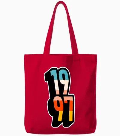 1997 Retro Stripes Tote Bags - Red