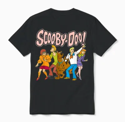 Scooby Doo Core Group T-Shirt, Blue Unisex T-Shirt - Black